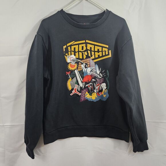 Nike Men's Air Jordan Sport DNA Crew Sweatshirt BLACK Size S Small - Picture 1 of 7